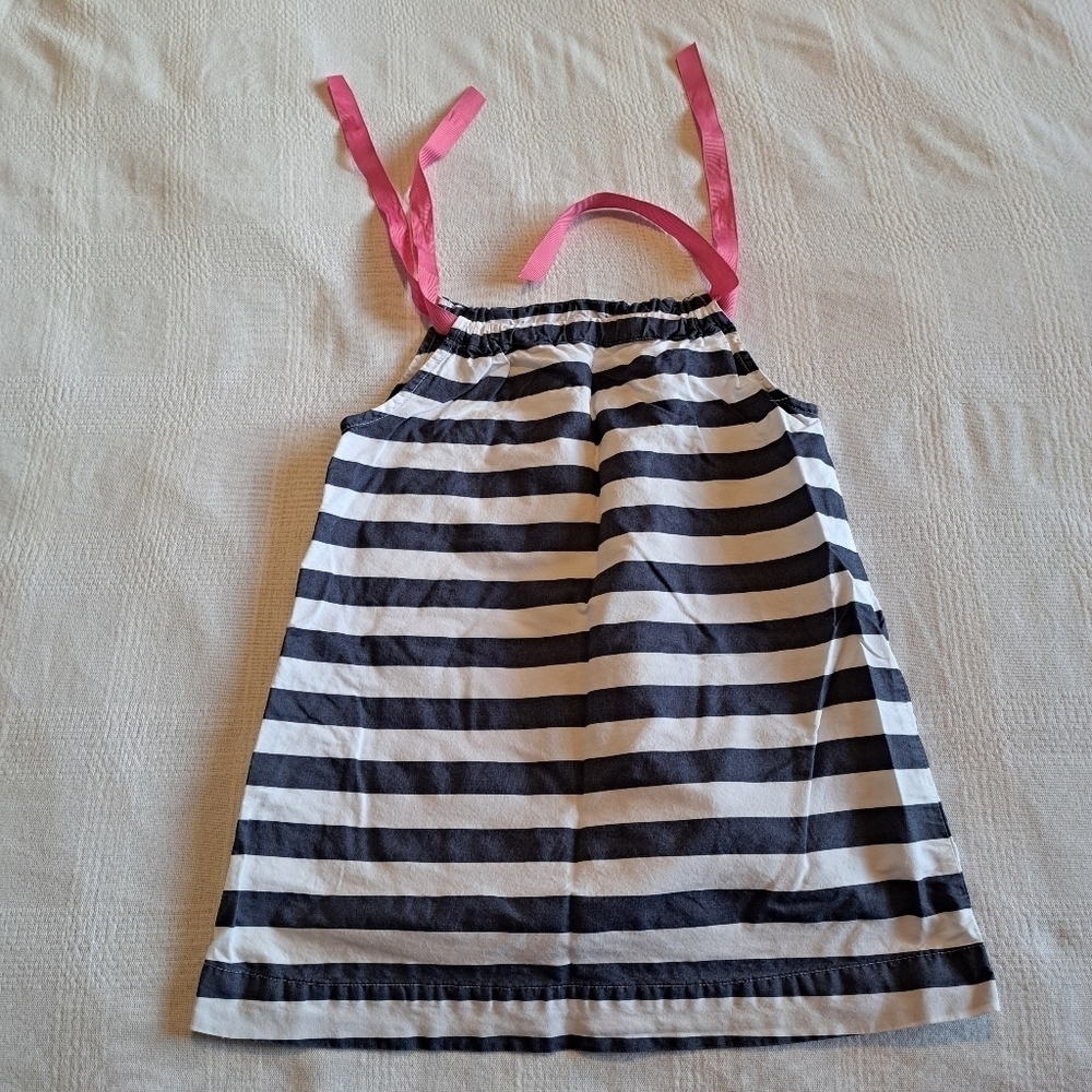 Hanna Andersson girls size 90 or 3T pillowcase dress blue & white stripe